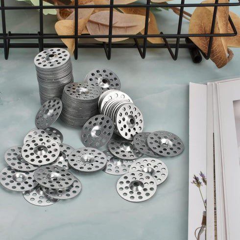 1 Inch Plaster Washers 200 Pcs Plaster Buttons Metal Washers for Screws Plaster Repair Rings Profile Washer for Wall Ceiling Drywall Repair...