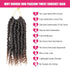 Ombre Brown Passion Twist Hair 10 Inch 6 Packs Passion Twist Crochet Hair for Black Women Pre Looped Short Passion Twist Hair Pre-twisted Bohemian...