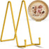 TR-LIFE 4 Pack 10 Inch Large Plate Stands for Display - Gold, Metal Picture Frame Holder Stand + Small Easels for Decorative Plate, Platter, Book,...