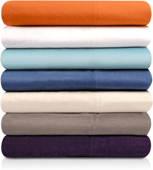 Superior Flannel Cotton Pillowcase Bedding Set, Set Includes: 2 Pillow Covers, Solid Contemporary Bedroom Accent, Modern Traditional Soft, Breatha...