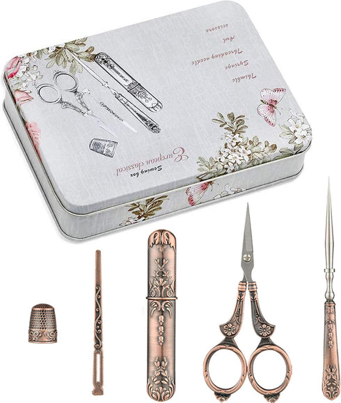 Vintage Sewing Scissors European Antique Vintage Sewing Kit Sharp Dressmaker Fabric Sewing Shears Scissor, Bronze...