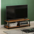 Furinno Just No Tools Wide Light Cherry Television Stand with Black Tube...