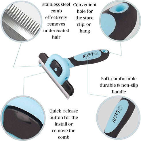 Deshedding Tool for Dogs and Cats - Reduces Shedding by Up to 95% in Less Than 10 Minutes—best Choice for Grooming and Deshedding Your Lovely Pets...
