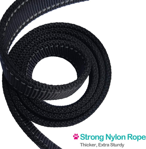 Short Dog Leash - Traffic Padded Handle - Heavy Duty - Short Nylon Dog Lead for Training Control - Reflective Threads Pet Leashes for Large Dogs a...