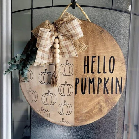 Fall Stencils for Painting Pumpkin Stencil Fall Leaves Maple Stencil Half Round Hello Autumn Drawing Templates for Door Porch Hanger Fall Wreath H...
