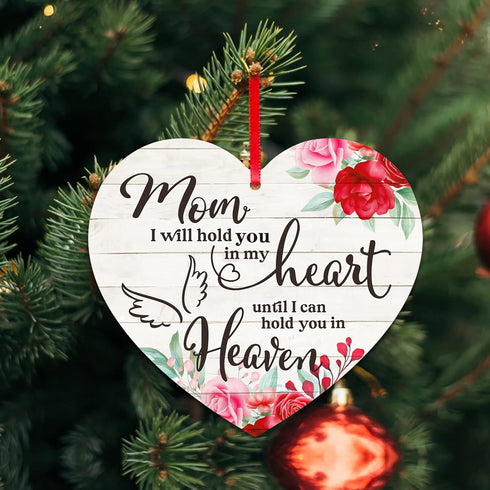 FaCraft Mom Memorial Christmas Ornaments - 3" Mom Christmas Tree in Heaven Ornaments Memorial Gifts Sympathy Gift for Loss of Mother Condolence Gr...