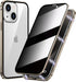 Magnetic Titanium for iPhone 15 Plus Privacy Case, Anti peep Magnetic Adsorption Double Sided Tempered Glass Full Body Case, Privacy Screen Protec...