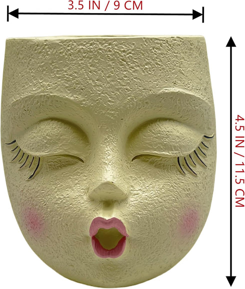 Face Planter Pot Face Flower Pots for Plants Succulent Planter Head Planter Pot Face Flower Pots for Plants Face Planters Pot Indoor and Outdoor...
