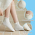 3 Pairs White Ruffle Socks Women Cute Casual White Ruffle Turn-Cuff Casual Ankle Socks Breathable Cylindrical Cotton Crew Socks Fashionable Seamle...