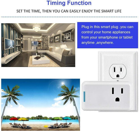 Smart Plugs That Work with Alexa Google Home SmartThings Jinvoo 15A WiFi Outlet No Hub Needed, 2.4G WiFi Only 2 Pack......