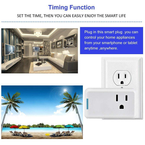 Jinvoo Smart Plug, Wireless Mini Outlet, Alexa socket, Smart Home Wi-Fi Outlet Works with Alexa,Echo and Google Home and IFTTT, App Control, No Hu...