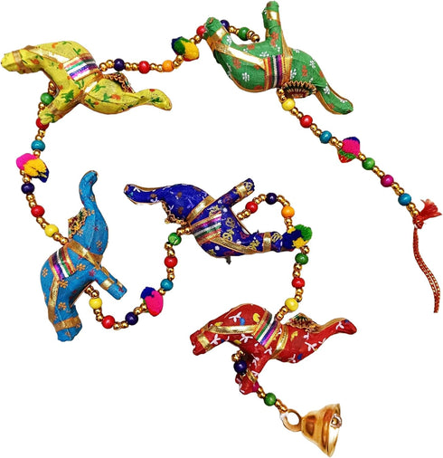 Rastogi Handicrafts Five Elephant Hanging Layer Decorative Wall Hanging, Multi Color, Traditional, Diwali, Wedding...