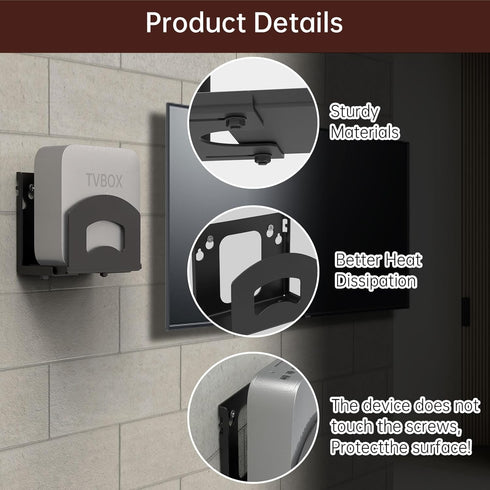 Cable Box Mount,Adjustable Wall Mount Holder for Small and Narrow Devices Like Cable Boxes,DVD Players,Modems,Streaming Media Devices and Other Me...