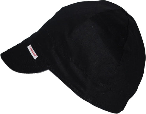 Comeaux Caps Single Sided Solid Black Welding Hat Size 7 5/8...