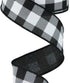 1.5" Black and White Checked Plaid Ribbon - Craig Bachman Black White Buffalo Checked Ribbon (RG0179902) 1.5" x 10 Yards...