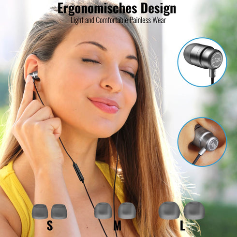 UliX Rider Wired Earbuds in-Ear Headphones, Earphones with Microphone, 5 Years Warranty, with Anti-Tangle Cable, Ear Buds for iPhone, iPad, Samsun...