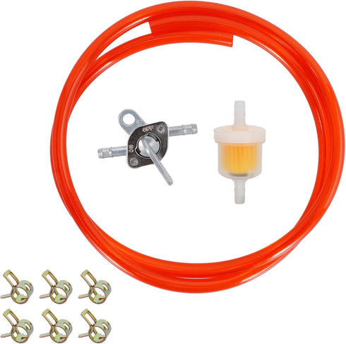 Gas Fuel Line Hose Clamps Oil Filters with Inline Fuel Shut Off Valve Petcock Petrol Switch for 50cc 90cc 110cc 125cc 150cc 250cc Baja BA150 ATV F...