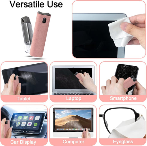 2 Pack Screen Cleaner Spray and Wipe for Laptop Monitor and Car Screens, Phone Touchscreen Mist Cleaning Kit for Cellphone, Tablet, PC, Computer, ...