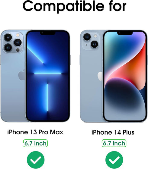 Arae Screen Protector Compatible with iPhone 13 Pro Max / 14 Plus, HD Tempered Glass Anti Scratch Work with Most Case, 6.7 inch, 3 Pack......
