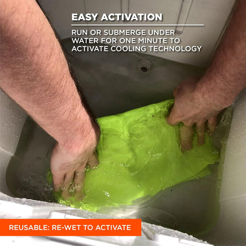 Ergodyne Chill Its 6602 Cooling Towel, Long Lasting Cooling Relief,Lime 29.50" x 0.50"...