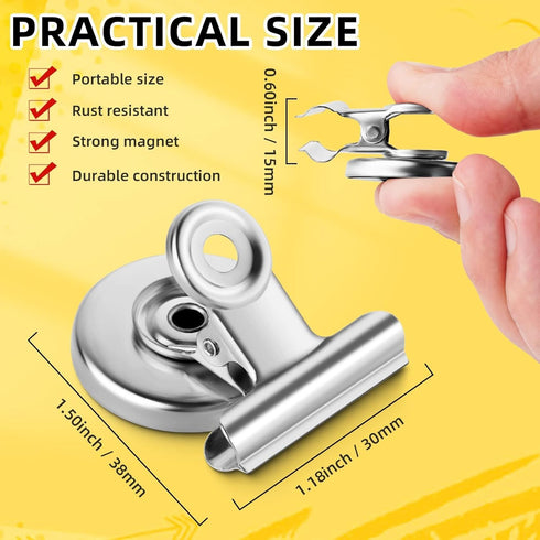 Grtard 12pack Fridge Magnets Refrigerator Magnets Magnetic Clips Heavy Duty Detailed List Display Paper Fasteners on Home& Office& Teaching...