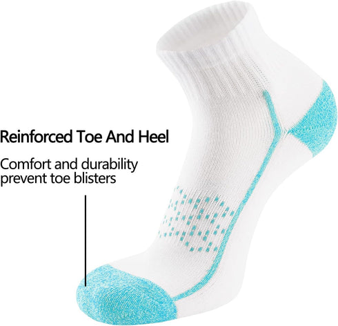 Womens Ankle Athletic Socks Cotton Thick Cushioned Low Cut Running Socks 6 Pack...