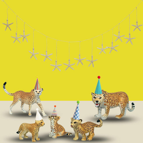 Gemini&Genius Jaguar Toys, Safari Animal Cheetah Toys, Leopard Family Playset Figures, Wildlife World Models, Birthday Cake Toppers or Gifts for K...