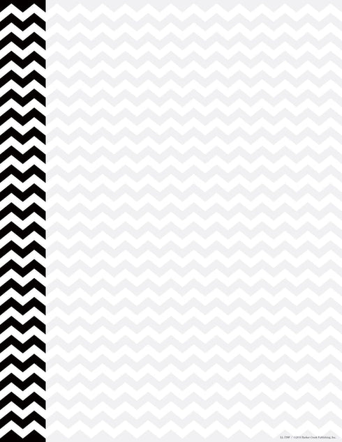 Barker Creek Designer Computer Paper, Black Chevron, 8.5” x 11”, Decorative Printer Paper, Stationery, 50 Sheets per Pkg, Home, School and Office ...