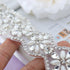 Pardecor Rhinestone Applique Crystal Belt Women Dress Wedding Crystal Trim Silver Rhinestones Trims Sash Wedding Belt for Bridal Dress Evening Dre...