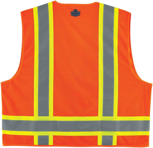Ergodyne - 24069 GloWear 8248Z ANSI Two-Tone Surveyors Reflective Safety Vest, Orange, 4XL/5XL...