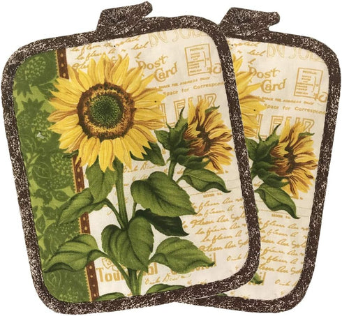 Lobyn Value Packs Kitchen Towel 5 Piece Linen Set 2 Towels 2 Pot Holders 1 Oven Mitt (Sunflower 2)...