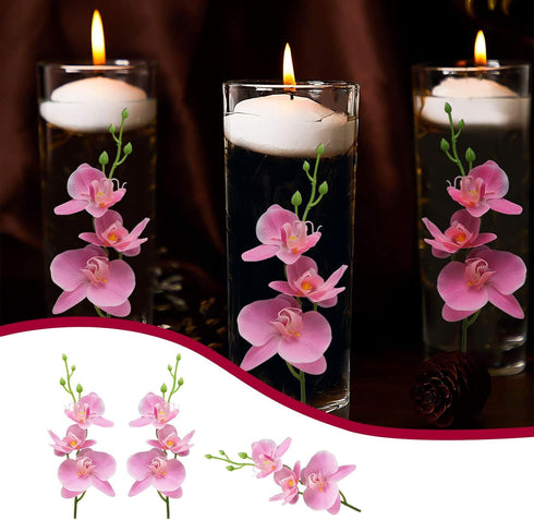 ARDUX (12 Pieces) Artificial Flowers for Floating Candles Mini Artificial Orchid Flower Vase Fillers for Wedding Dinning Table Party Home Bar Rest...