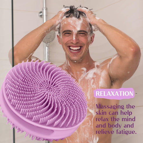 Silicone Body Scrubber Men for Use in Shower, Silicone Loofah Shower Scrubber Mens Bath Scrubber Body Wash Scrubbers Exfoliator, Silky Smooth Skin...