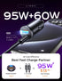 LISEN 95W USB C Car Charger Fast Charging PD65W Super Fast Charging Car Phone Charger Adapter Type C All Metal Cigarette Lighter USB Charger Adapt...