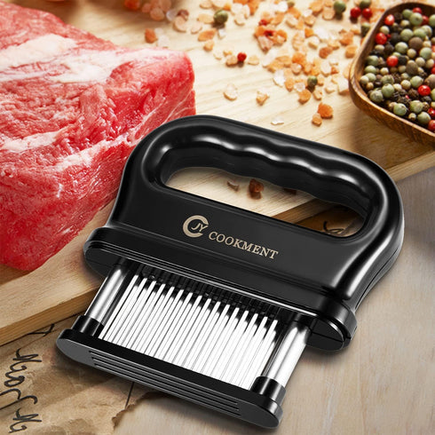 JY COOKMENT Meat Tenderizer with 48 Stainless Steel Ultra Sharp Needle Blades, Kitchen Cooking Tool Best for Tenderizing, BBQ, Marinade...