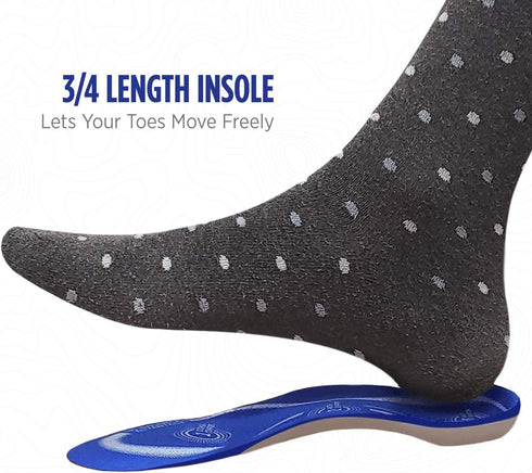 Comfort Zone Tri-Balance Gel Orthotic Insoles for Men, 3/4 Length Orthotic Inserts for Men‘s Shoe Sizes 8-12, 1 Pack...