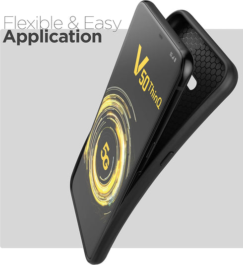 ENCASED LG V50 ThinQ Case (Thin Armor) Slim Fit Flexible Grip Phone Cover - Black...