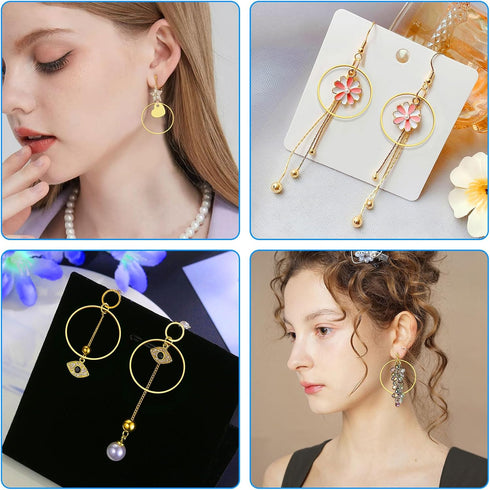 100Pcs Earrings Hoop for Jewelry Making, 30mm Earring Finding Hypoallergenic Round Hoop Earrings Circle Open Bezel Pendant Frame Earring Beading H...