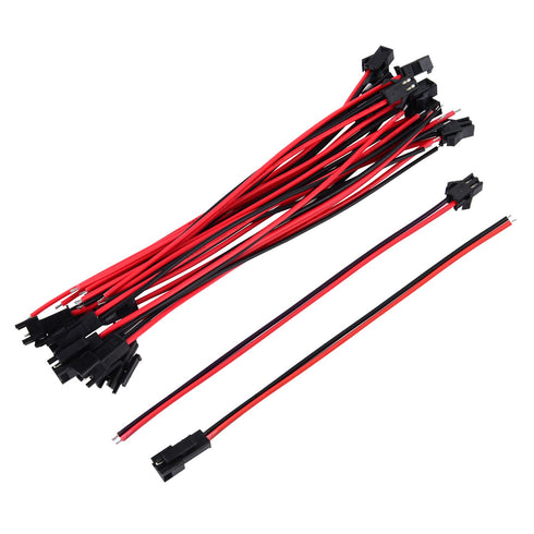 22 AWG JST SM 2 Pin Plug Male and Female Connector Adapter with 135 mm Electrical Cable Wire for LED Light, 20 Pairs...