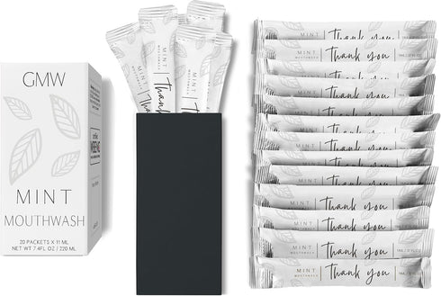 Luxury Mouthwash Packets (20 Individual Packets, Matte White: Thanks)...