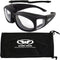 Global Vision Motorcycle Safety Sunglasses Fits Over Glasses Clear Lenses Meets ANSI Z87.1 Standards For Safety Eyewear Has Soft Airy Foam Padding...