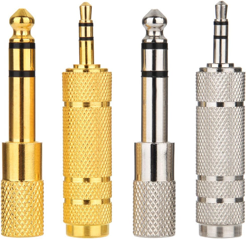 EBOOT 4-Piece Headphone Adapter Set, 6.35mm Male to 3.5mm Female, Metal Construction, 360 Degree Grip Treads...
