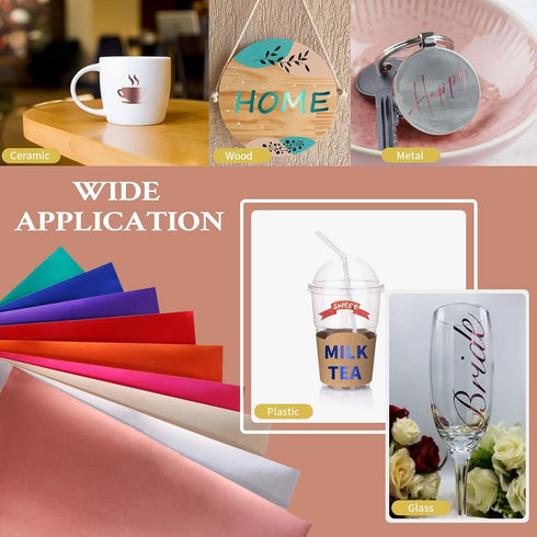 HTVRONT Matte Metallic Vinyl Permanent, 9 PCS 12 "x12 Metallic Vinyl Sheets - Permanent Adhesive Vinyl for Cutting Machine & Silhouette Cameo...