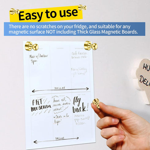 20Pack Gold Fridge Magnets for Whiteboard Small Refrigerator Magnets Office Magnets for Refrigerator Whiteboard Billboard in Kitchen Classroom Sch...