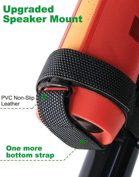 GOFORWILD Portable Speaker Mount, Waterproof Speaker Strap for Bluetooth Wireless Speakers, Compatible with Golf Cart Railing/Bike/Moto/Boat/ATV,B...