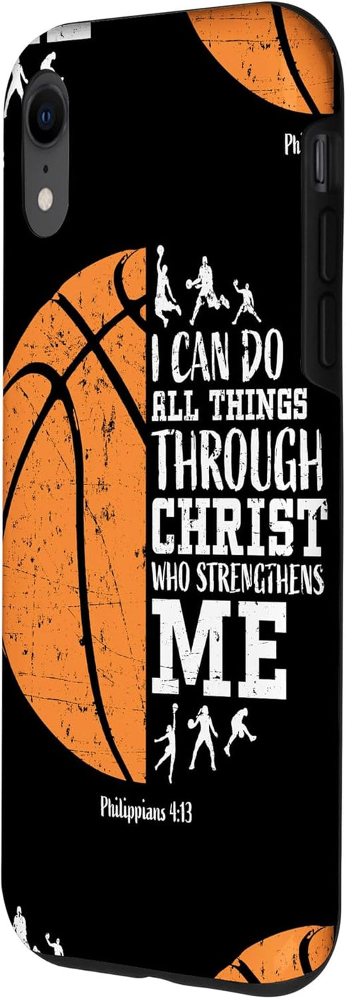 iPhone XR Basketball Phone Cases Teen Boys Kids Gifts Philippians 4 13 Case...