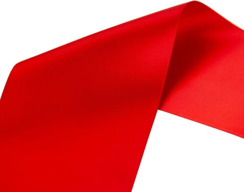 VATIN Double Face Red Satin Ribbon 4" Continuous 5 Yards,Red Polyester Fabric Ribbon use for Bows Bouquet, Gift Wrapping, Floral Arrangement Weddi...