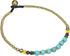AeraVida Tribal Round Simulated Blue Turquoise Brass Beads Link Charm Anklet...
