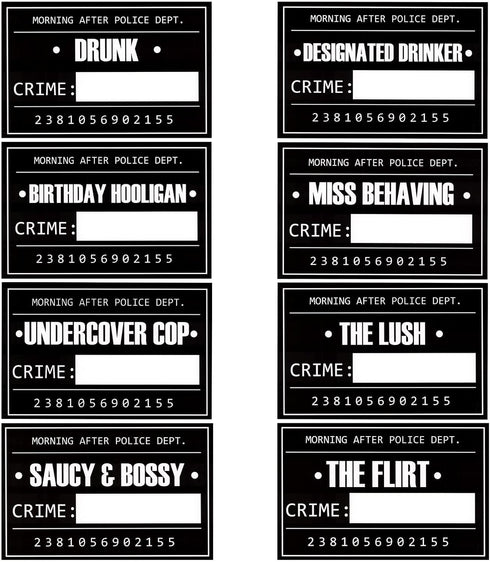 BLUE PANDA 25 Pack Bachelorette Mugshot Signs w/Height Chart - Bachelorette Backdrop for Wedding, Birthday, Jail Party Decorations, Halloween & Cr...