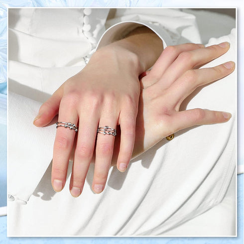 SAILIMUE 9Pcs Anti Anxiety Rings For Women Men Fidget Band Rings Set For Anxiety Unisex Adjustable Stacking Spinner Worry Stress Relief Ring With ...